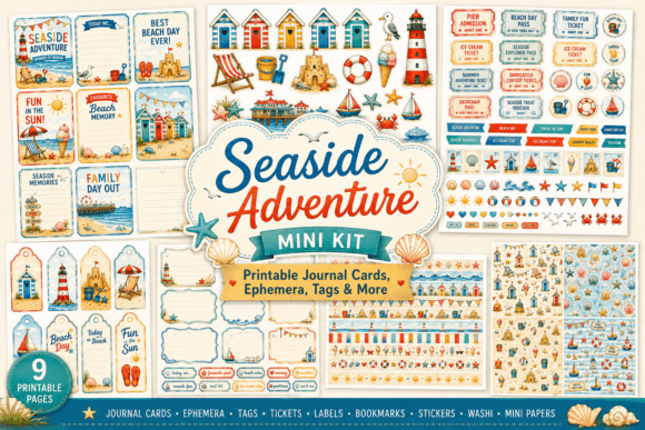 Download Seaside Adventure Mini Paper CraftingKit - Premium Bundle
