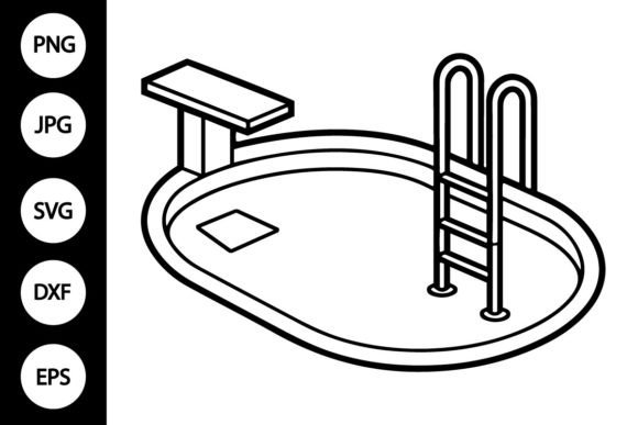Download Outline Pool with Diving Board SVG - Diving board Collection