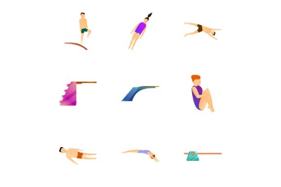 Download Pool Diving Board Icon Set - Diving board Collection