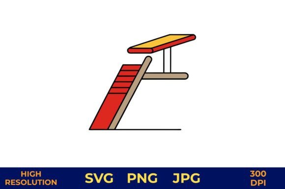 Download Red Diving Board on White Background - Diving board Collection