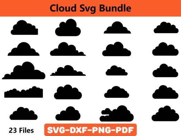 Download Cloud Svg Bundle, Clouds Silhouette SVG - Clouds Collection