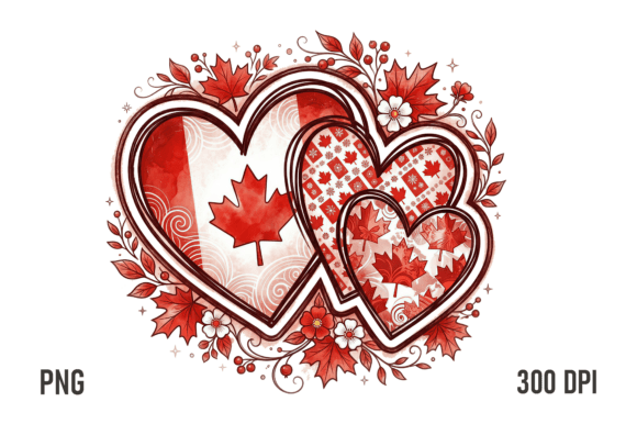 Download Canada Heart PNG Patriotic Maple Design - Heart png Collection