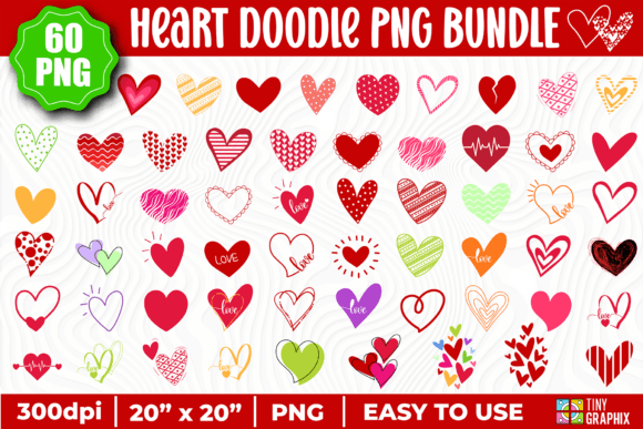 Download HEART DOODLE PNG BUNDLE -HEART PNG - Heart png Collection