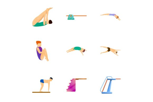 Download Diving Board Jump Icon Set - Diving board Collection