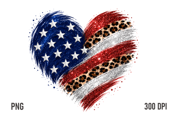 Download Leopard Patriotic Heart PNG - Heart png Collection