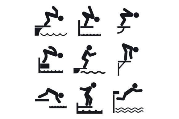 Download Diving Board Icons Set, Simple Style - Diving board Collection
