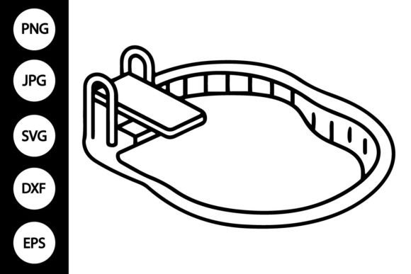 Download Outline Pool with Diving Board SVG - Diving board Collection